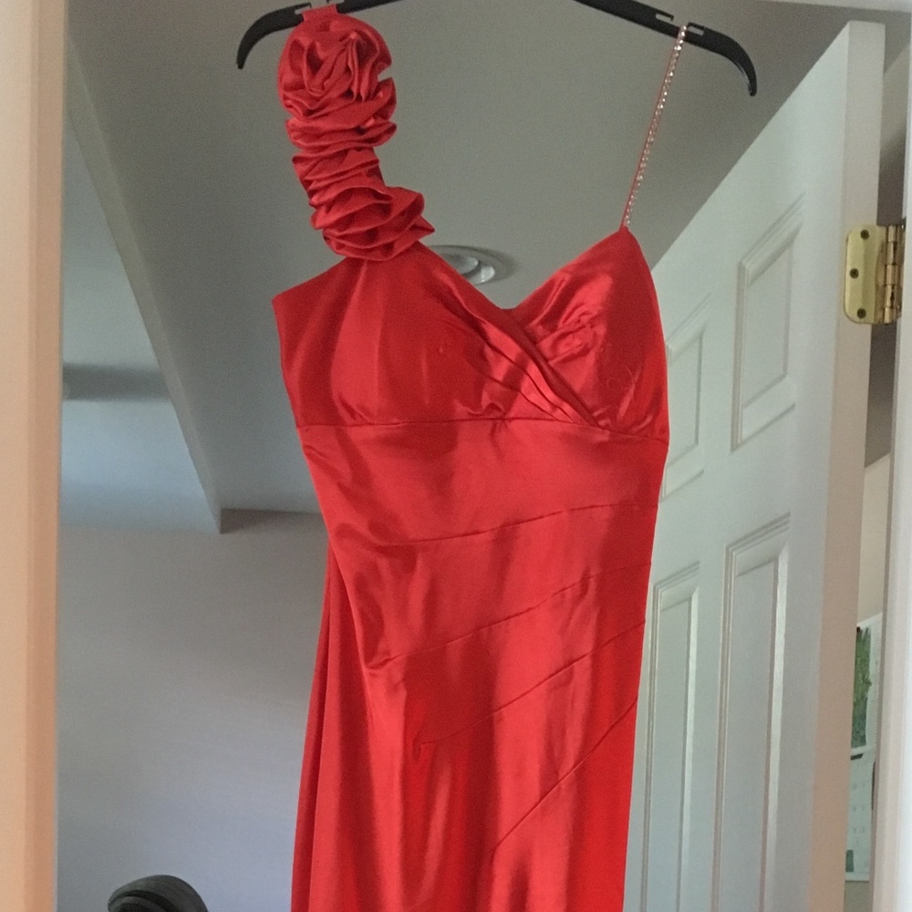 Red Floor Length Formal Gown